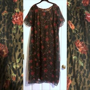 Helene Blake Animal Print with Roses Maxi Dress🌹